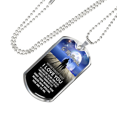 To My Daughter Necklace Jewelry From Father Christmas Gifts Luxury Dog Tag Silv